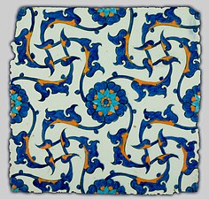 Iznik tile, 1560, in the Museum of Islamic Art from Doha, Qatar