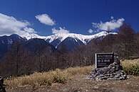 夜叉神峠(山梨県南アルプス市から白峰三山 （左から、農鳥岳、間ノ岳、北岳）