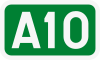 A10 motorway shield}}