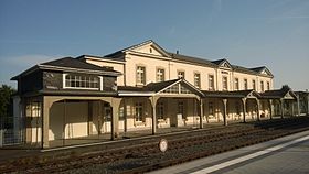 Bahnhofsgebäude des Bahnhofs der Stadt Nidda