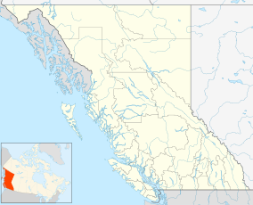 Map showing the location of Blanket Creek Provincial Park