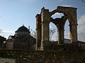 The church with the remains of an arch