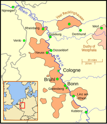 Map showing territory of the Electorate, with inset map showing location of Electorate in northern Europe