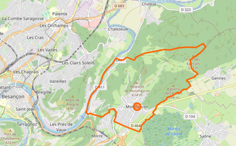 Carte représentant les limites territoriales d'une commune.