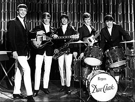 The Dave Clark Five in 1964. L–R: Mike Smith, Lenny Davidson, Denis Payton, Rick Huxley, Dave Clark.