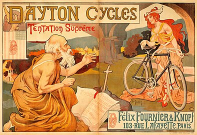 Poster for Dayton Cycles (1898) signed “H. Thiriet”.