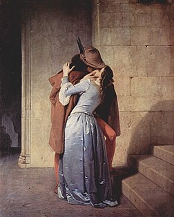 Le baiser, par Francesco Hayez, peintre italien du XIXe siècle. (définition réelle 2 024 × 2 526*)