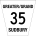 Greater Sudbury Municipal Road 35 marker