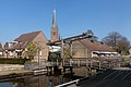 Hillegom, drawing bridge with churchtower (de Maartenskerk)