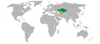 Location map for Kazakhstan and Turkmenistan.