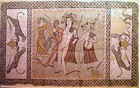 Roman mosaic of Bacchus from Complutum