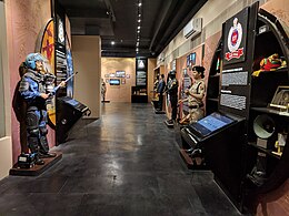 Museum exhibit, with uniformed mannequins