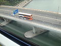 Road bridge leading to Hong Kong international airport - viewed from the Ngong Ping cable car.