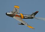 En amerikansk F-86 Sabre under Oshkosh Airshow.