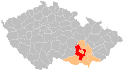 Location in the South Moravian Region within the Czech Republic