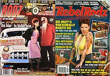 Covers of two rat rod magazines featuring stories on Bo Huff