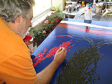 Requena Nozal working in one of her last works