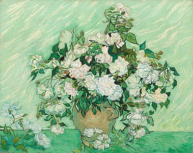 Still Life: Vase with Pink Roses, by Vincent van Gogh