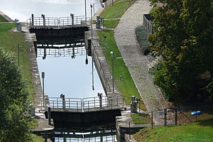 Schleuse Wendelstein von der Burg gesehen