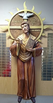 Statue of Saint Timothy at Saint Timothy's Church in The Villages, Florida.