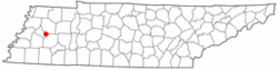 Location of Gadsden, Tennessee