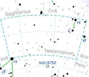 Gliese 754 is located in the constellation Telescopium