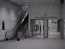 Indoor entrance to the bus terminal