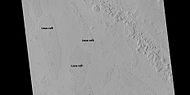 Close view of lava rafts from previous images, as seen by HiRISE under HiWish program