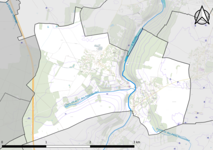 Carte montrant en couleurs le relief d'une commune