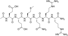 Stereo, skeletal formula of acetyl hexapeptide-8