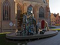 Bruges, sculpture near the cathedrale (de Sint-Salvatorskathedraal)