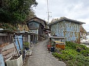 屏風島の路地と集落