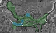 Map of caenagnathid discoveries in the Dinosaur Park Formation