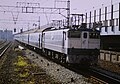 EF65牽引の20系・12系客車による急行「ちくま4号」（回送） （1986年10月 塚本駅）