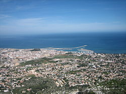 View of Dénia from the Montgó out to sea
