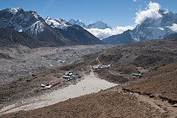 View of Gorak Shep and Khumbu Glacier