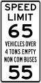 R2-H2b Speed Limit 65 / Vehicles Over 4 Tons Empty