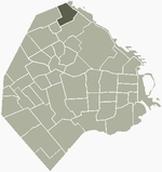 Location of Núñez within Buenos Aires