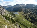 Blick vom Brotrinnl auf Oberhütte(nsee)