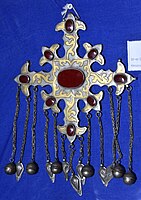 Jewelry wore by Christian people in Sulaymaniyah. Made in the early 18th century CE. Silver and precious stones