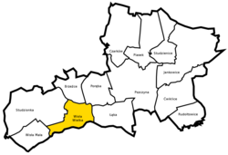 Location of Wisła Wielka within Gmina Pszczyna