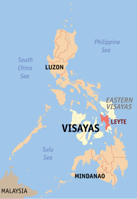 Leyte na Visayas Orientais Coordenadas : 11°0'N, 124°51'E