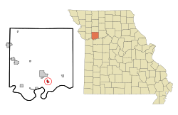 Location of Henrietta, Missouri