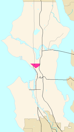 Denny Triangle Highlighted in Pink