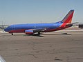 Boeing 737 in discontinued "Canyon Blue" livery