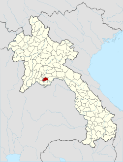 Location of Thoulakhom district in Laos