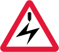 Electrified overhead cable ahead