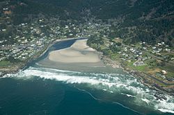 Aerial view of Yachats