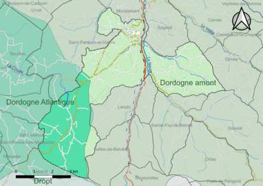 Carte en couleur présentant le(s) SAGE couvrant le territoire communal