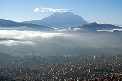 La Paz with Illimani in the background